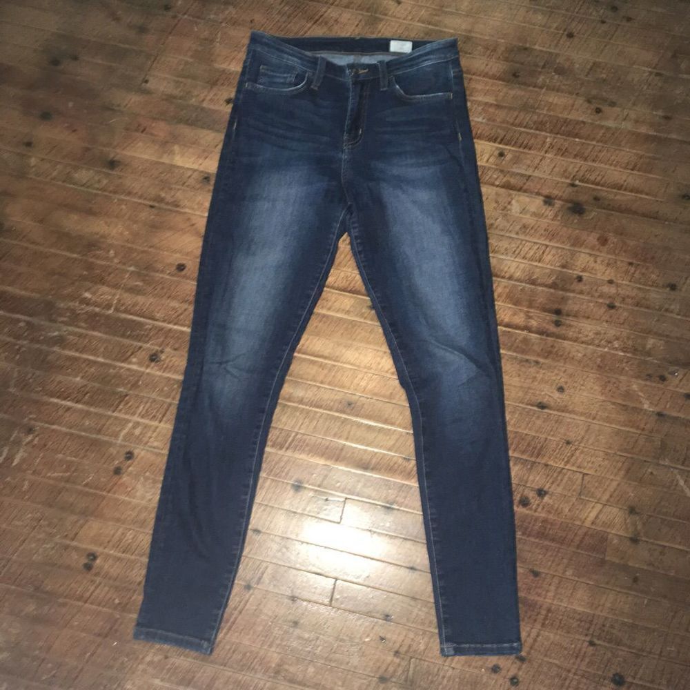 Bridge by Gly dark wash distressed high rise ankle skinny size 26 jeans
